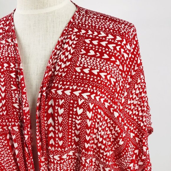 Victoria’s Secret Red Heart Kimono Robe One Size Sexy Red Cover Up - Picture 4 of 9